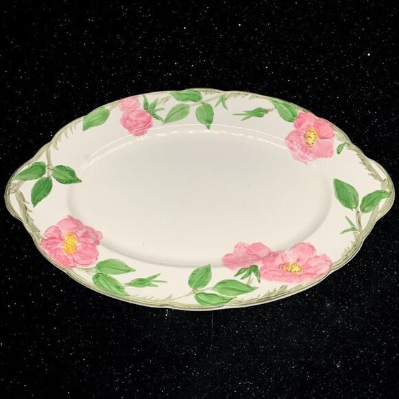 Vintage Franciscan Dessert Rose Oval Serving Platter 8.5”L 13”W - Picture 2 of 5